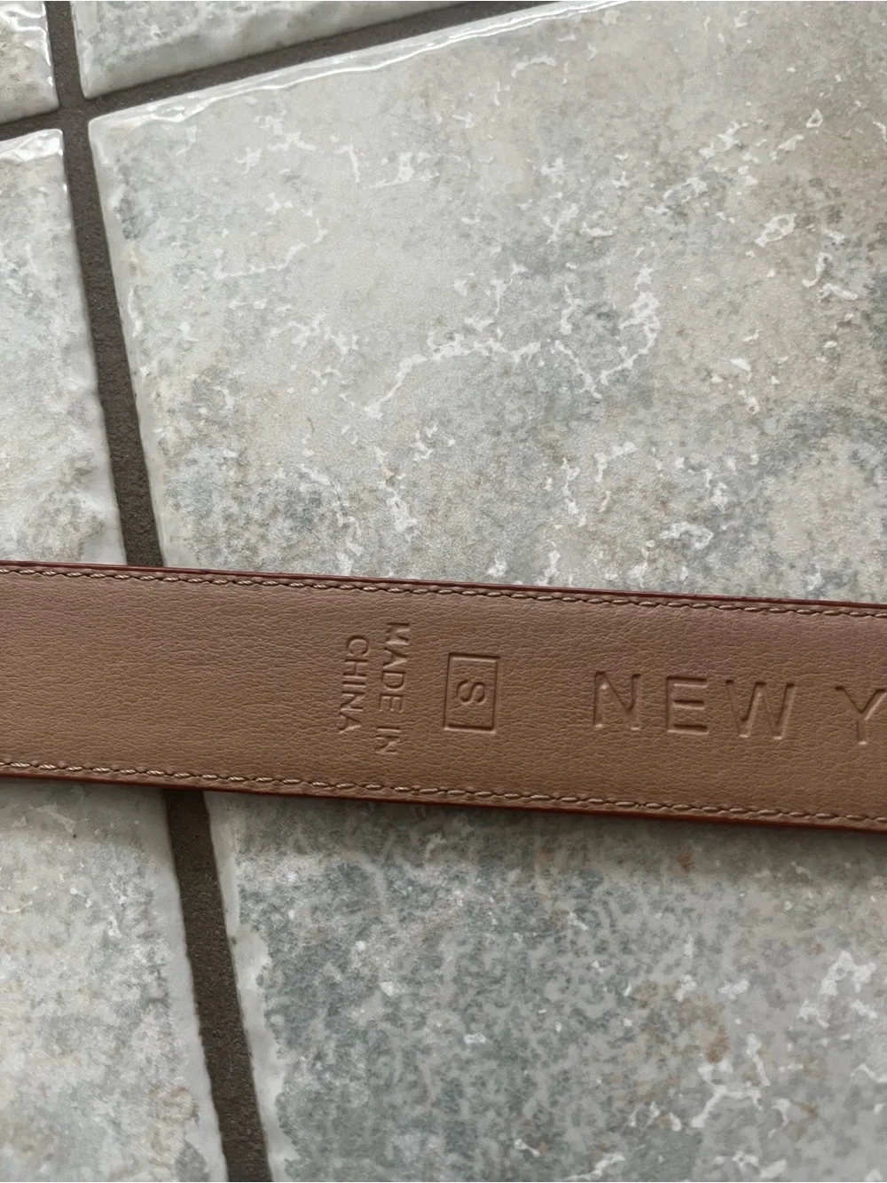 NWOT New York & company brown 1 in faux leather belt womens